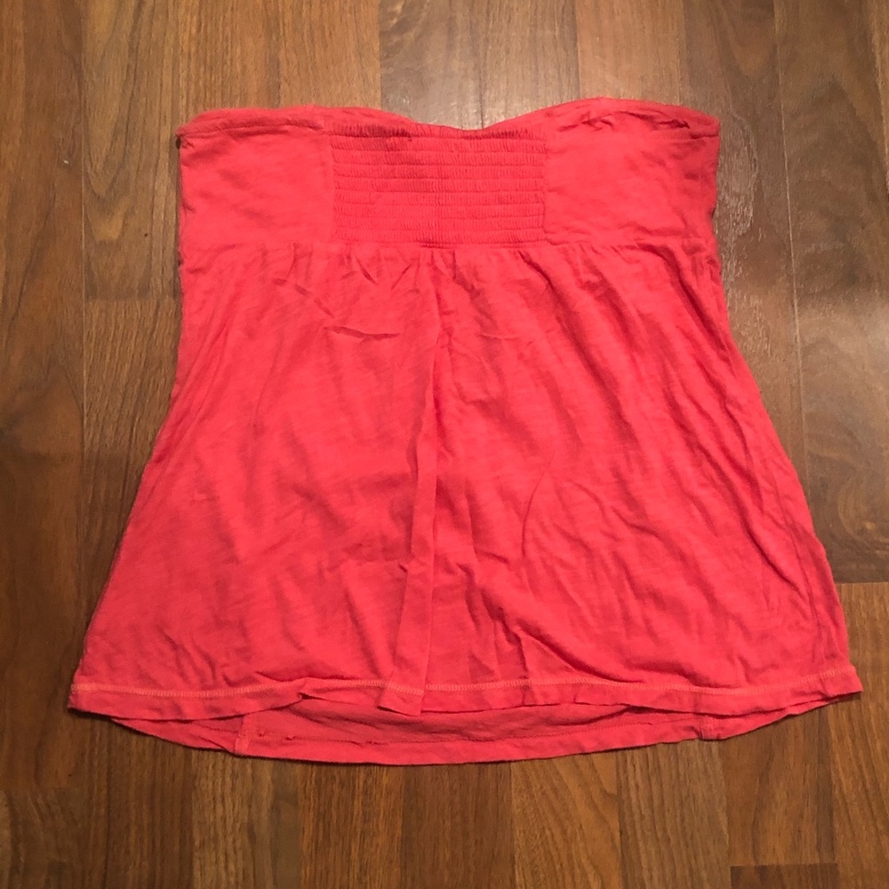 AE bright coral sleeveless top with woven pattern - Picture 2 of 4